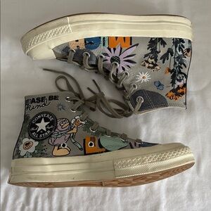Converse “Much Love” Chuck Taylor Floral High Top Sneakers, W7 / M5